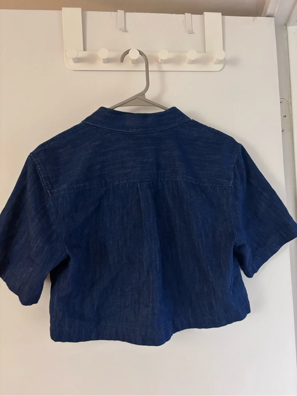 J. Crew Girls' Short-Sleeve Denim Crop Shirt